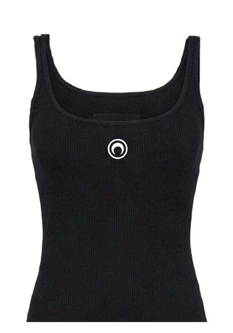 abito lungo moon logo ribbed jersey donna nero MARINE SERRE | WDR483ACJER0011BK99